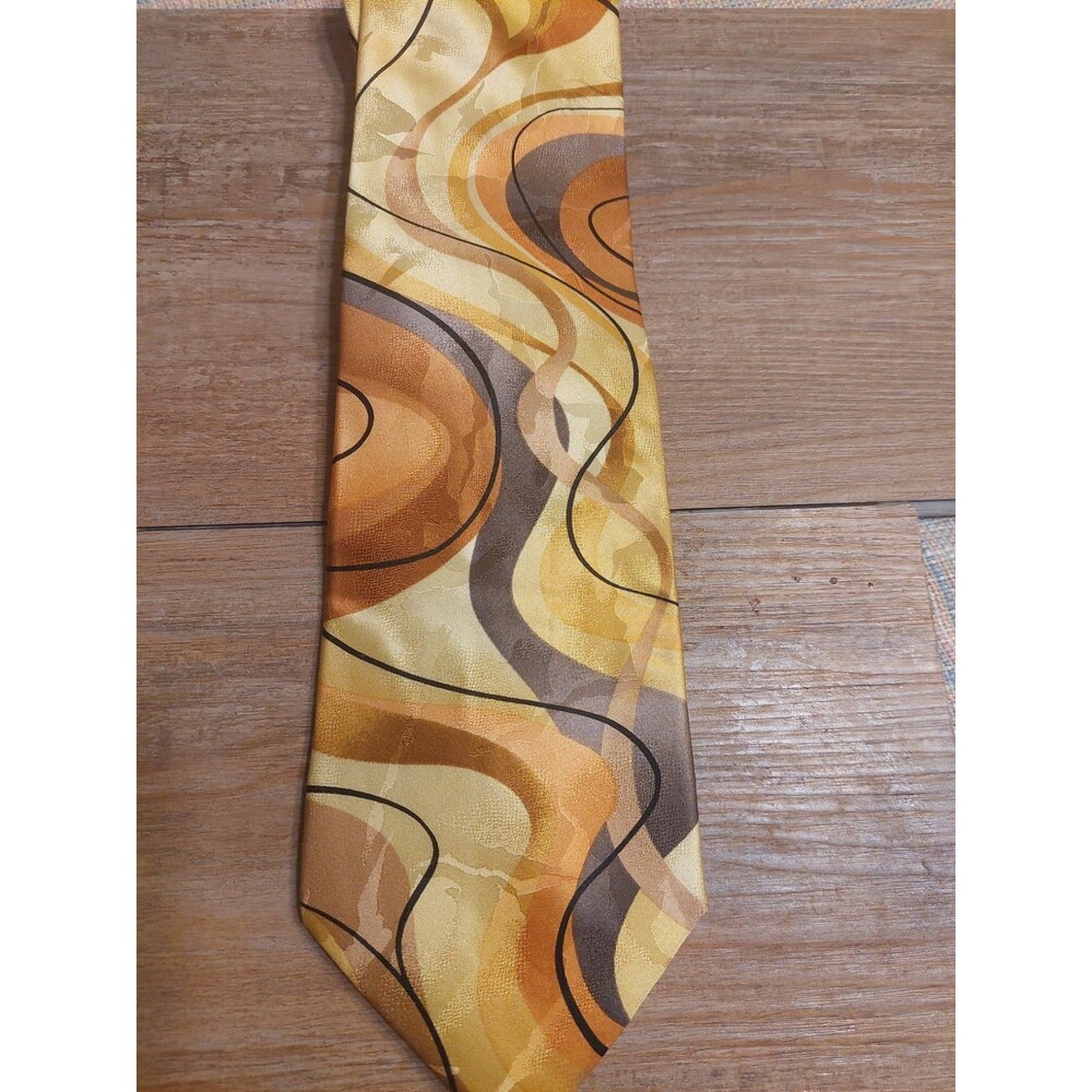 J Garcia Pyramids Tie Lmt Edition. #44 Silk Gold Yellow
